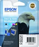 Epson Multi Pack T007 Black and T008 Colour Ink Cartridges