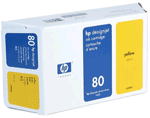 HP 80 Yellow DesignJet Ink Cartridge C4873A - Damaged or NO Packaging