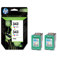 Hewlett Packard Genuine No.343 Colour Ink Cartridges CB332EE