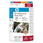Customised HP 343 Vivera Colour & HP 348 Photo Ink Cartridges plus HP Premium Plus High-Gloss Photo Paper 10x15cm, 100 Sheets, 280 g/m²