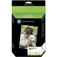 HP 363 Vivera Ink Cartridges ( 6 Pack ) plus HP Advanced Glossy Photo Paper 10x15cm, 150 Sheets