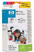 Customised HP 110 Vivera Colour Ink Cartridge plus HP Advanced Glossy Photo Paper 10x15cm, 140 Sheets
