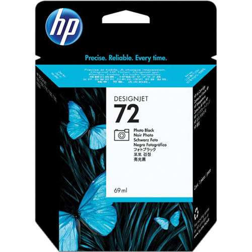 HP 72 Standard Capacity Photo Black Ink Cartridge, 69ml