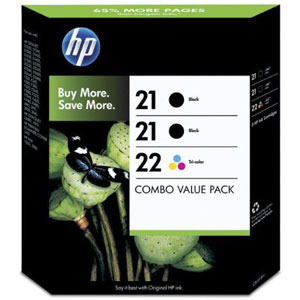 HP No. 21 Twin Black plus No 22 Ink Cartridges SD400A