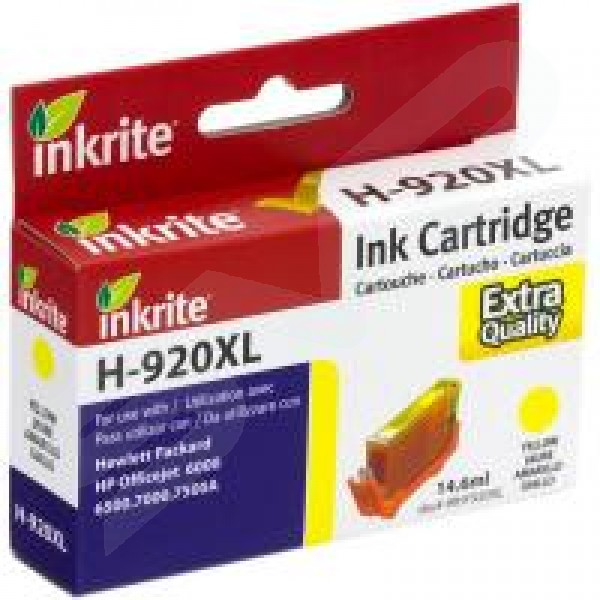 Inkrite Compatible 920XL Yellow Ink Cartridge for HP CD974A