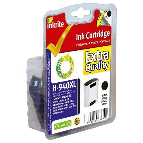 Inkrite Compatible 940XL Black Ink Cartridge for HP C4906A