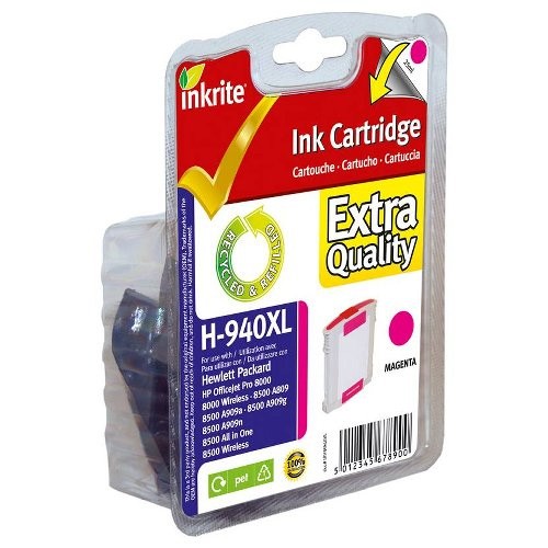 Inkrite Compatible 940XL Magenta Ink Cartridge for HP C4908A