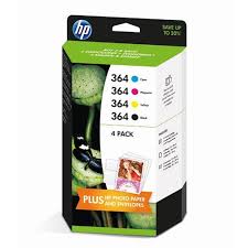 HP J3M82A Combo Pack Ink Cartridges - Black, Cyan, Magenta, Yellow Plus 10 Sheets Photo Paper 13 x 18 cm