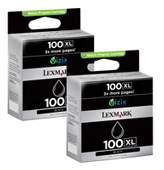 Lexmark 100-XL High Capacity Twin Pack Black Return Program Ink Cartridges - 014N0848E