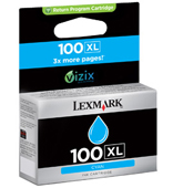 Lexmark No. 100XL High Yield Return Program Ink Cartridge- Cyan