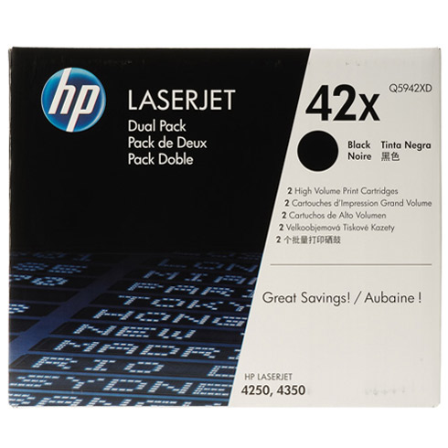 HP 42X High Capacity Dual Pack 5942XD Laser Toner Cartridge