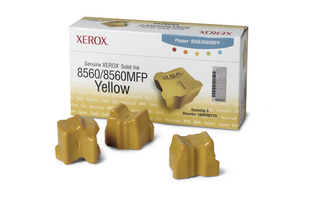 Xerox 3 Colorstix Solid Yellow Ink Wax Sticks, 3.4K Yield