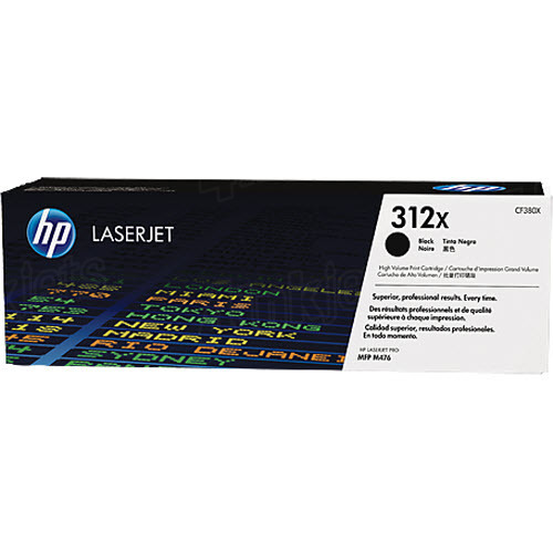 HP LaserJet 4 CF380X HP 312X High Capacity Black Toner Cartridge, 4.4K Page Yield