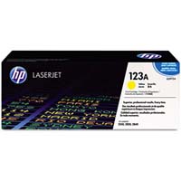 HP LaserJet 2550n Q3972A HP Q3972A Yellow Laser Toner Cartridge (123A), 2K Page Yield