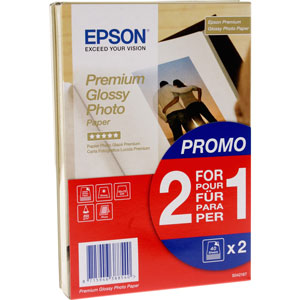 S042167: Epson Premium Glossy Photo Paper S042167, 4x6 Size, 40 Sheets, Buy One Get One Free