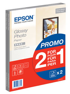 S042179: Epson Glossy Photo Paper, A4 Size, 20 Sheets, Buy One Get One Free