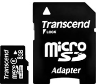 TS8GUSDHC6: Transcend Flash Memory Card - 8 GB microSDHC - Class 6
