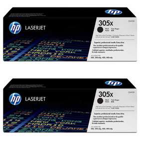 HP LaserJet 5 CE410XD HP 305X Twin pack High Capacity Black Toner Cartridges - CE410XD