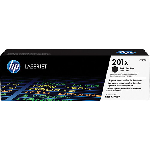 HP LaserJet 4 CF400X HP 201X High Capacity Black Toner Cartridge, 2.8K Page Yield