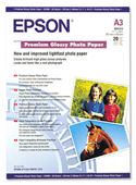 S041315: Epson S041315 Premium Glossy Photo Paper A3, 20 Sheets