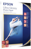 S041927: Epson Ultra Glossy Photo Paper, 15 Sheets, A4, 15 Sheets
