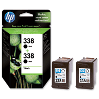HP OfficeJet 7310 CB331EE HP 338 Standard Capacity Twin Pack Vivera Black Ink Cartridges - CB331E
