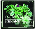 CF/16GB-S2: Kingston 16GB Elite Pro Compact Flash Memory Card - 133X