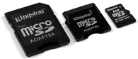 SDC/1GB-2ADP: Kingston 1GB Micro SD Memory Card with 2 Adapters