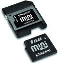 SDM/1GB: Kingston 1GB Mini SD Memory Card