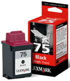 Lexmark Z45SE 12A1975 Lexmark Extra High Capacity No 75 Black Ink Cartridge