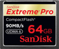 SDCFXP-064G-X46: SanDisk 64GB Extreme Pro Compact Flash Memory Card - 90MB/s
