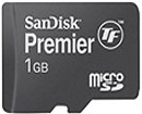 SDSDQ2-1024-E11M: SanDisk 1GB Premier Micro SD Memory Card  (Replaces Ultra II)