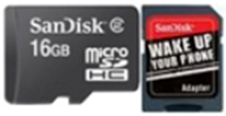 SDSDQB-016G-B35: SanDisk Micro SD Memory Card - 16GB with SD Adapter