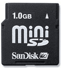 SDSDM-1024-E10M: SanDisk 1GB Mini SD Memory Card