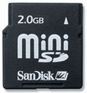 SDSDM-2048-E10M: SanDisk 2GB Mini SD Memory Card
