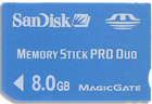 SDMSPD-8192-E11: SanDisk 8GB Pro Duo Memory Card