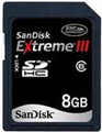 SDSDRX3-8192-E21: SanDisk 8GB Extreme III Secure Digital (SDHC) Memory Card (Class 6)