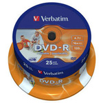 43538: Verbatim DVD-R Pack of 25 Discs, 16x, 4.7GB