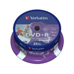 43539: Verbatim DVD+R Pack of 25 Discs, 16x, 4.7GB