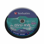 43552: Verbatim DVD-RW 10 Discs per Spindle, 4x, 4.7GB