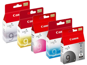 Canon PGI 9PBK, C, M, Y, GY Ink Cartridges
