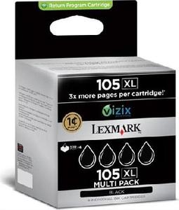 Lexmark High Capacity 4 Pack Black Return Program Lexmark 105XL Ink Cartridges
