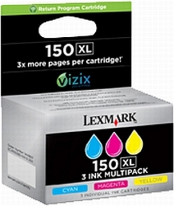 Lexmark 150-XL Return Program C/M/Y High Yield Multi Pack Ink Cartridges -014N1807E