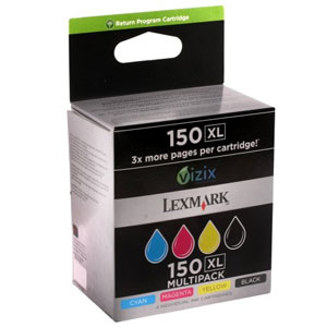 Lexmark 150-XL Return Program BK/C/M/Y High Yield Quad Pack Ink Cartridges -014N1919E