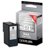 Lexmark 34 High Capacity Black Ink Cartridge - 018C0034E