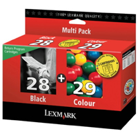 Lexmark No 28 Black and No 29 Colour Ink Cartridges - 018C1520E