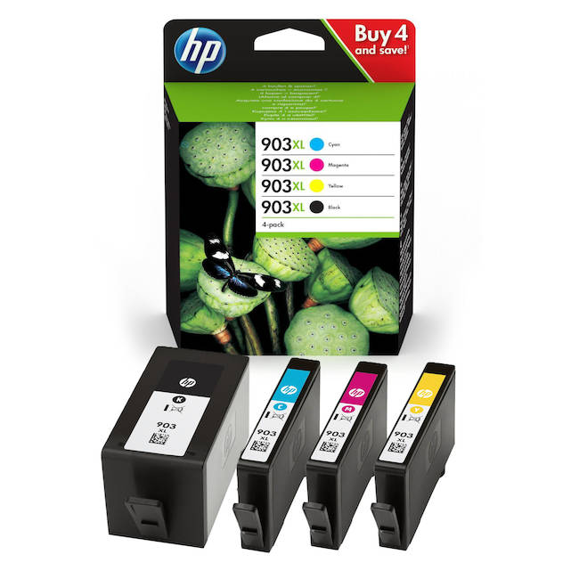 Hp 903XL - SWITCH Pack x 4 jet d'encre équivalent à 3HZ51AE - Black Cyan  Magenta Yellow