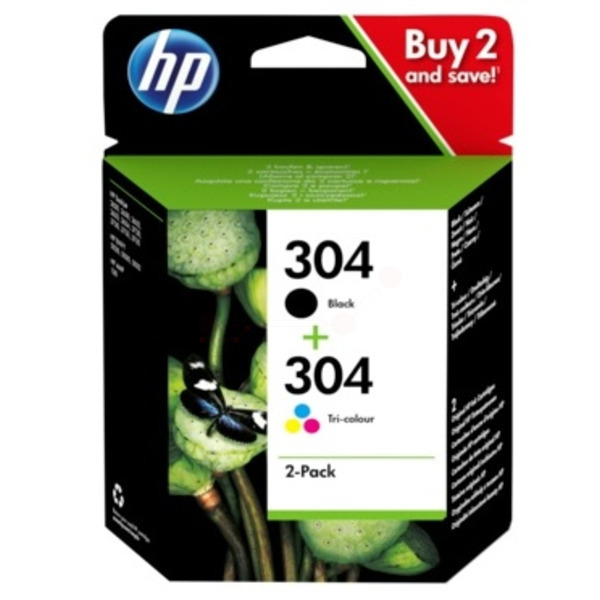 Black & Tri-Colour HP 304 Ink Cartridge Multipack - 3JB05AE