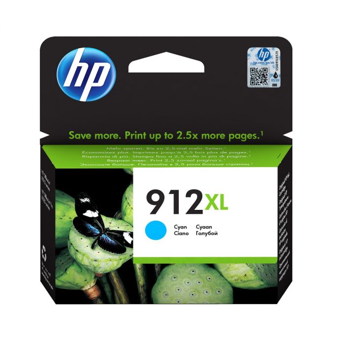 HP 912XL High Capacity Cyan Ink Cartridge - 3YL81AE