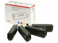 Oki Rainbow Pack Black, Cyan, Magenta, Yellow Toner Cartridges, 15K Yield Each